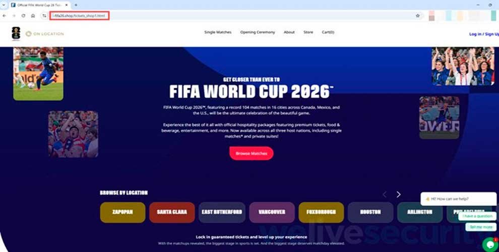 Webs falsas imitan a la FIFA para vender supuestas entradas y merchandising del Mundial 2026